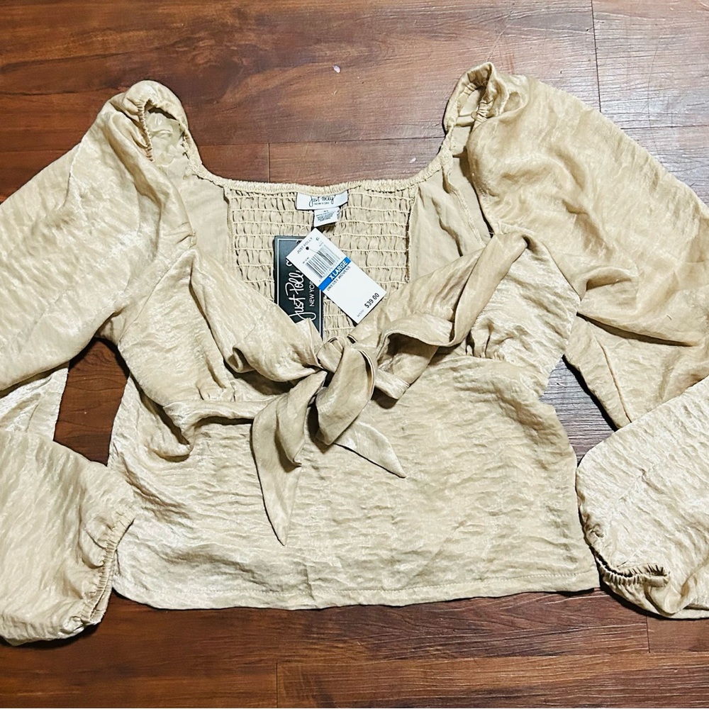 Just...Taylor Cream Puff Sleeve Blouse